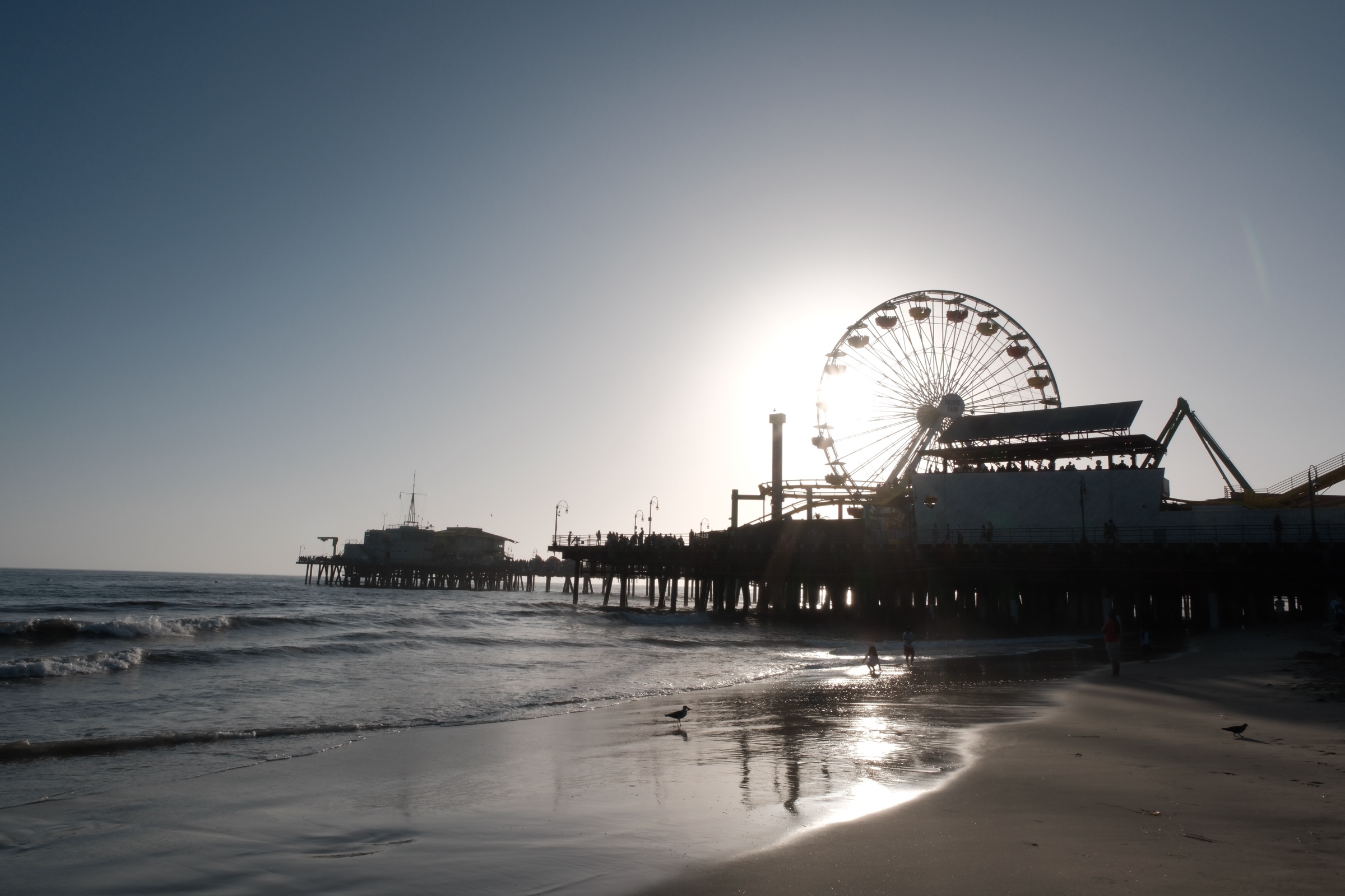 Sunset silhouette at the Santa Monica pier