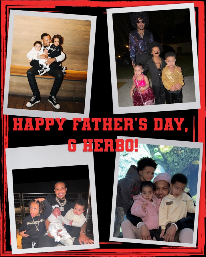 Father's Day social post collage for G Herbo, featuring family photos